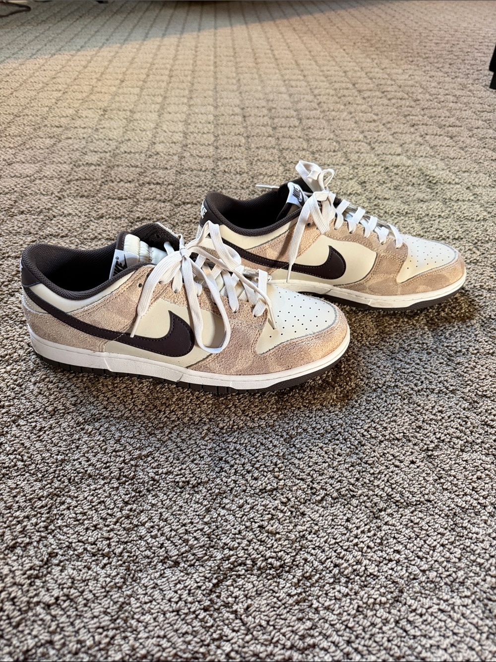 Nike Men’s Dink Low-Top Suede & Leather Sneakers - White, Beige, Brown